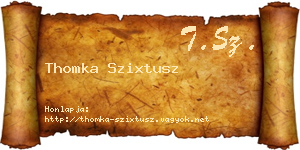 Thomka Szixtusz névjegykártya